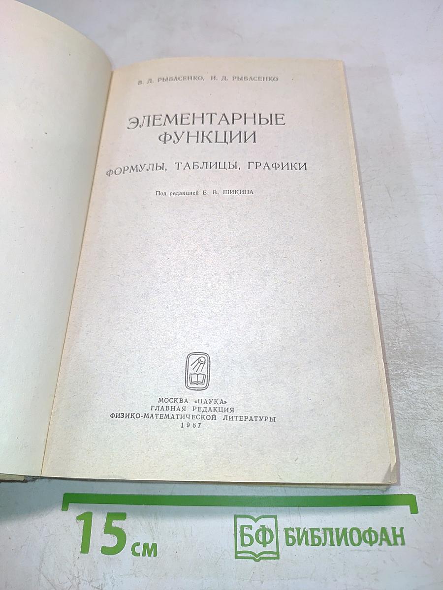 Элементарные функции. Формулы, таблицы, графики