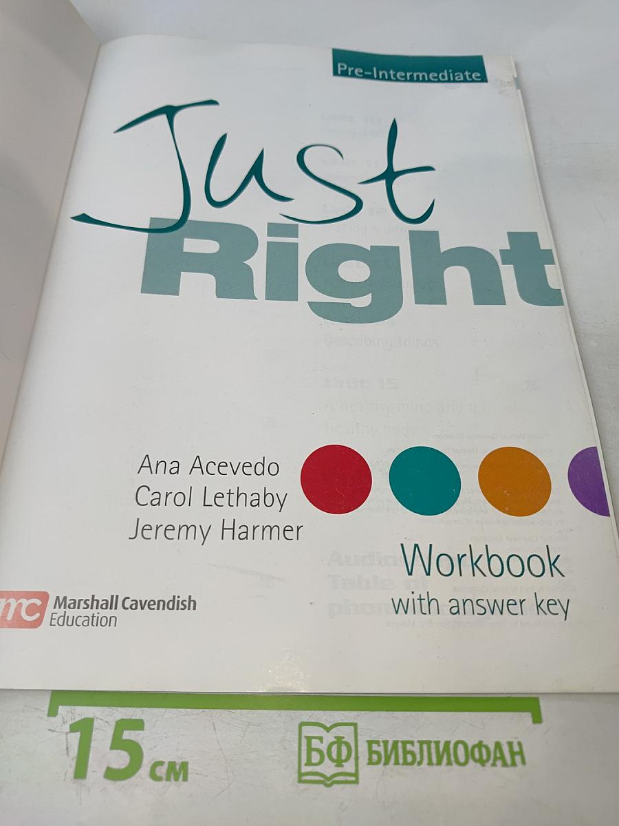 Just Right Workbook Pre-Intermediate with answer key