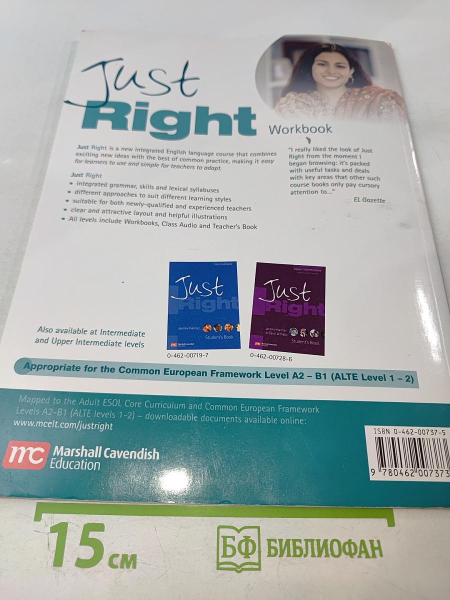 Just Right Workbook Pre-Intermediate with answer key