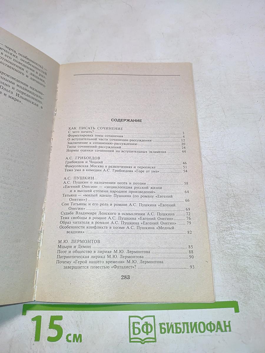 Пишем сочинения на отлично