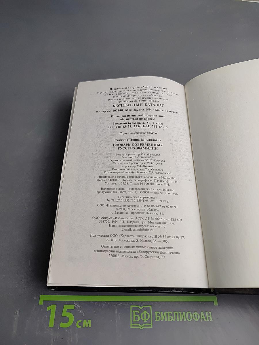 Словарь современных русских фамилий