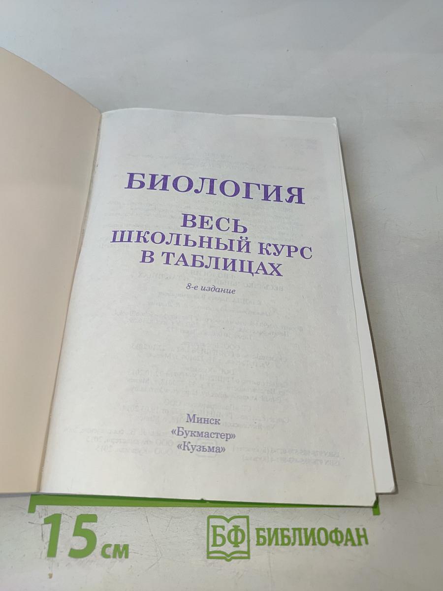 Биология. Весь школьный курс в таблицах