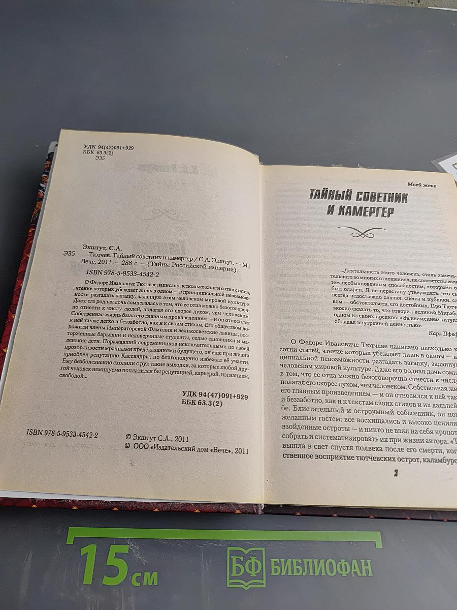 Тютчев Тайный советник и камергер