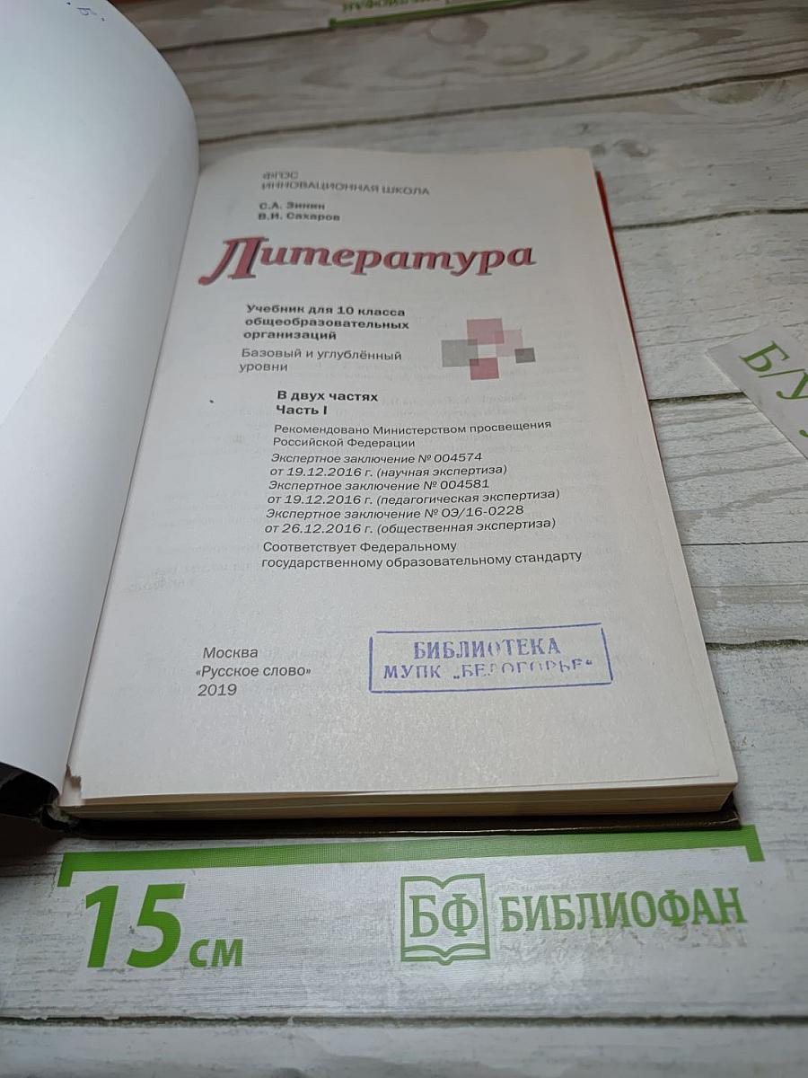 Литература. 10 класс. Часть I
