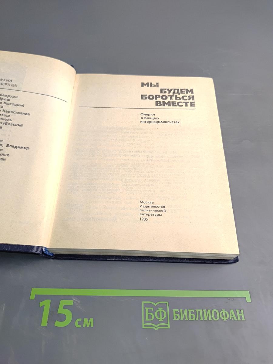 Мы будем бороться вместе: Очерки о бойцах-интернационалистах