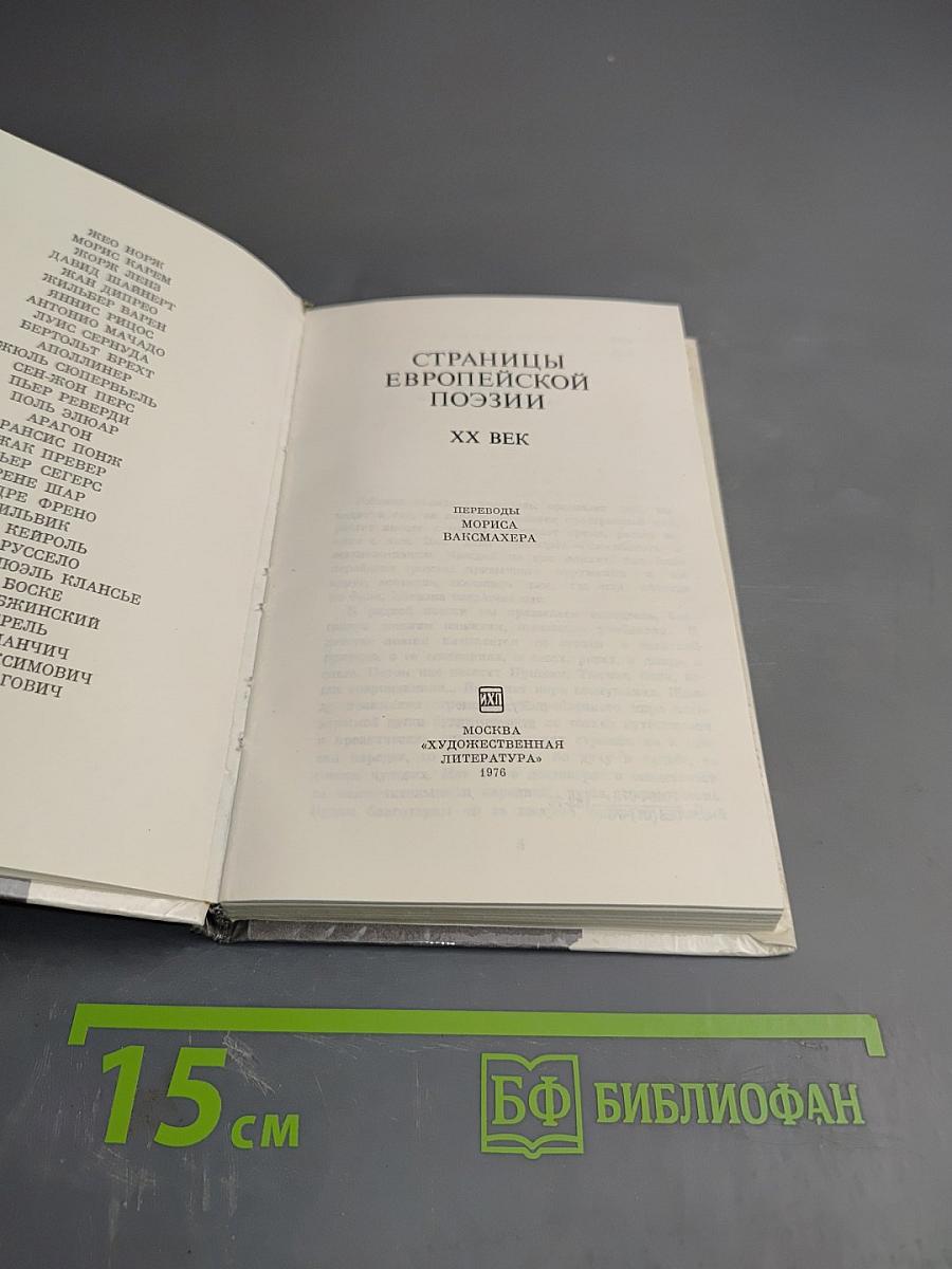 Страницы европейской поэзии XX век