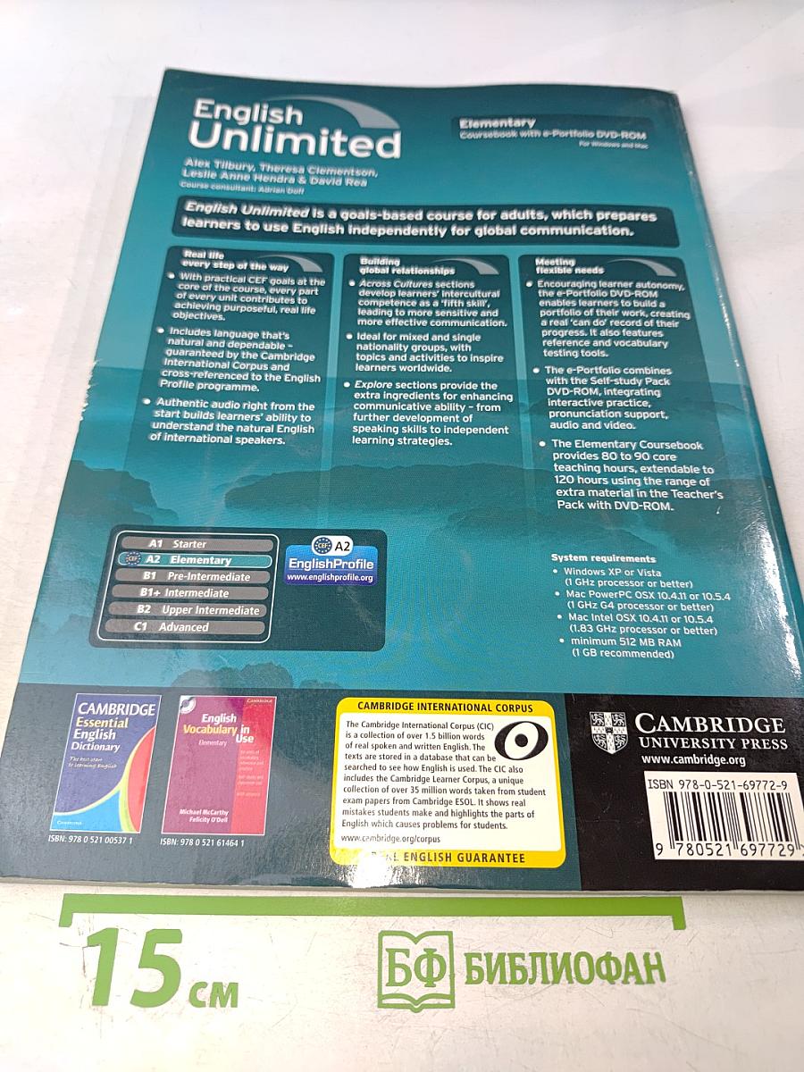 English Unlimited A2 Elementary Coursebook with e-Portfolio DVD-ROM