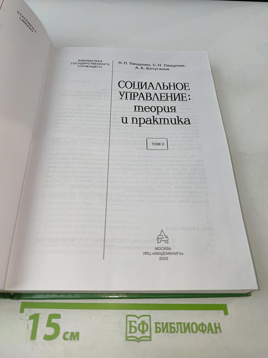 Социальное управление: теория и практика, Том 2