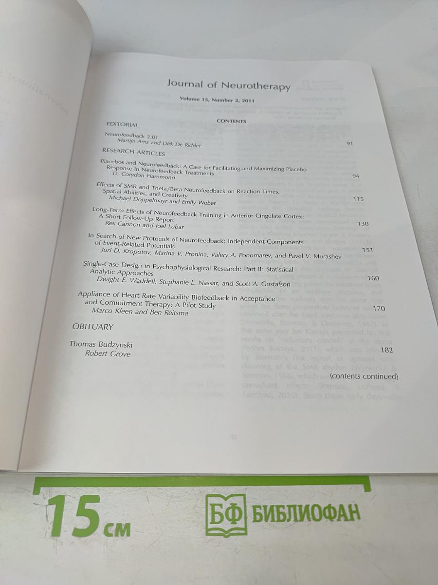 Journal of Neurotherapy. Volume 15, Number 2, April-June 2011