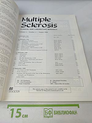 Multiple Sclerosis: Clinical and Laboratory Research. Volume 4, Number 4, August 1998. Special Issue: ECTRIMS 98