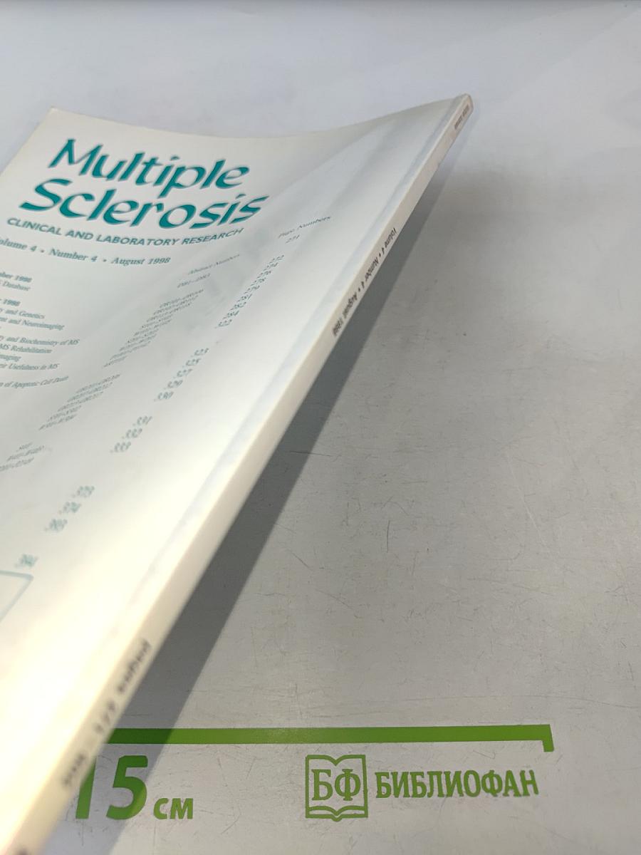 Multiple Sclerosis: Clinical and Laboratory Research. Volume 4, Number 4, August 1998. Special Issue: ECTRIMS 98
