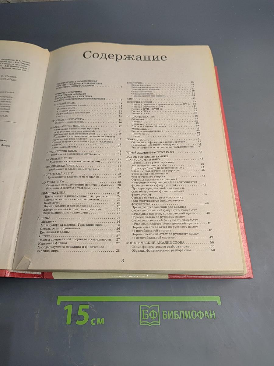 Краткий справочник абитуриента