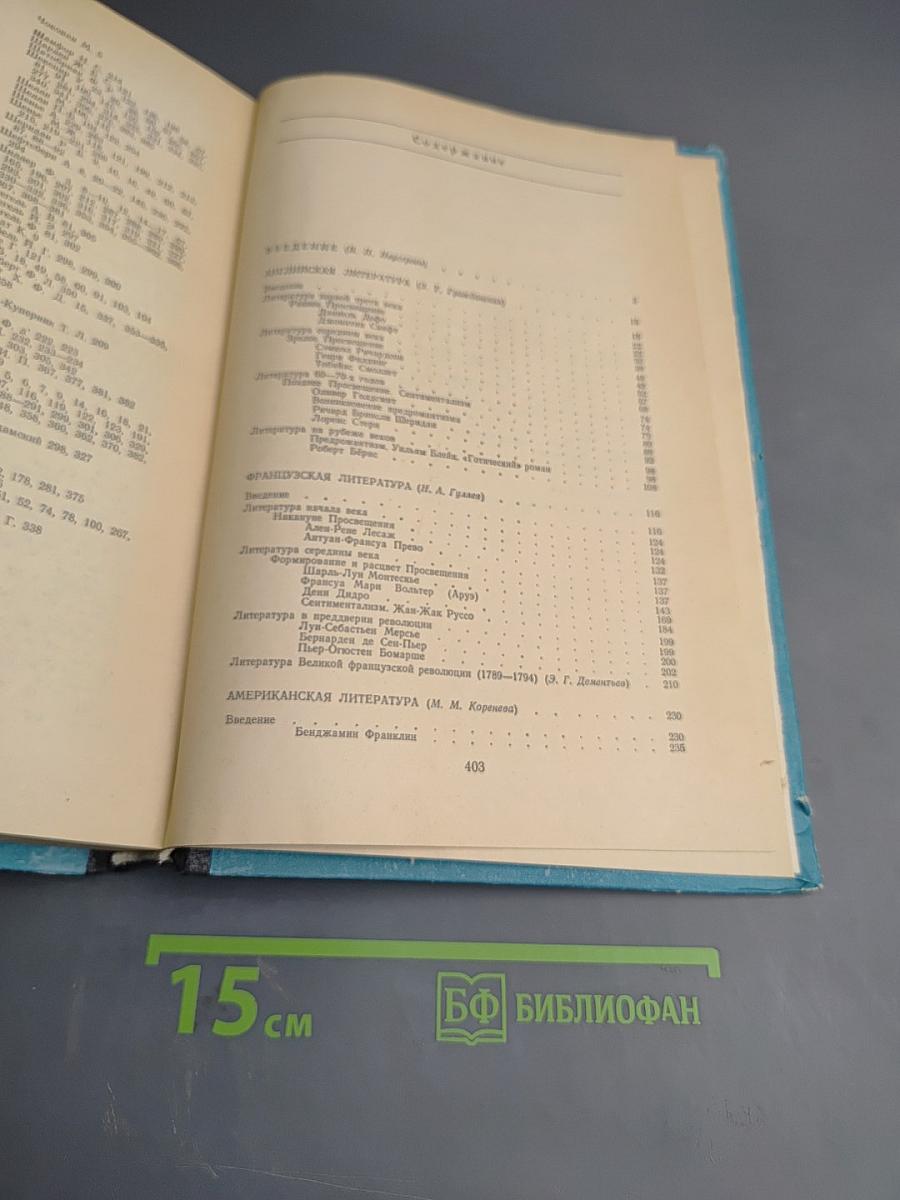 История зарубежной литературы XVIII века. Страны Европы и США