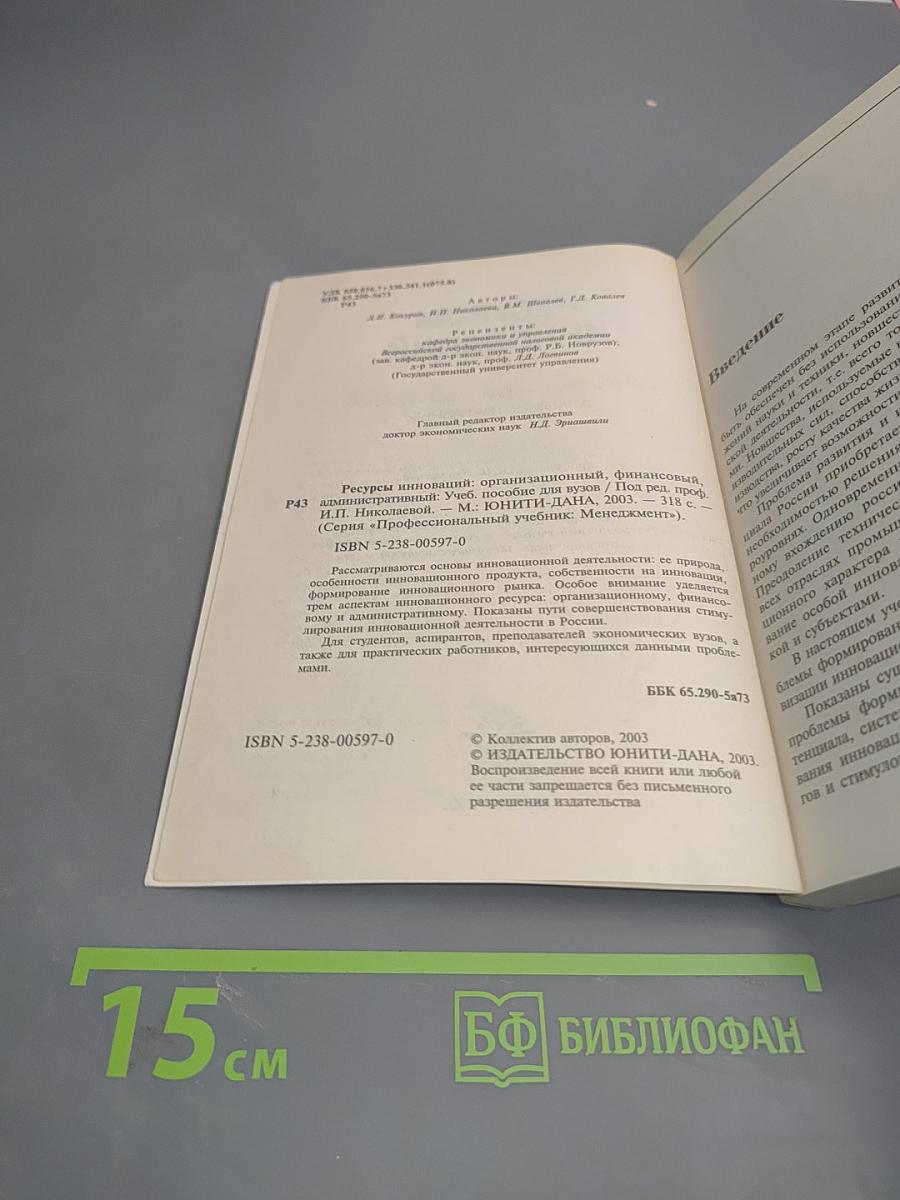 Менеджмент. Ресурсы инноваций. Организационный финансовый административный