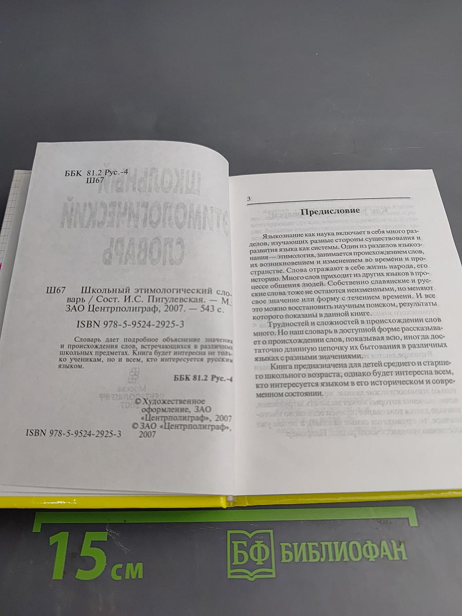 Школьный этимологический словарь