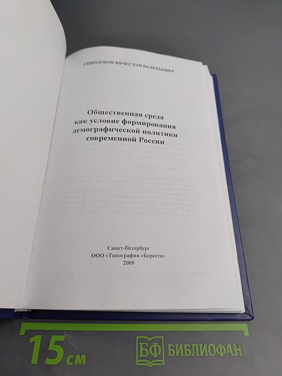 Общественная среда как условие формирования демографической политики современной России