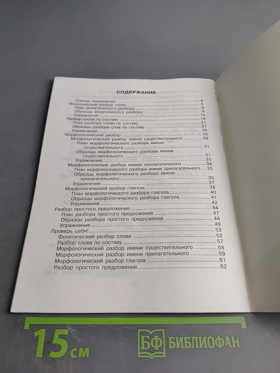 Все виды разбора по русскому языку 1-4 классы
