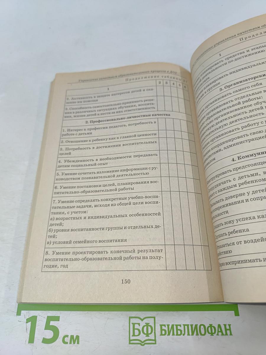 Управление качеством образовательного процесса в ДОУ. Методическое пособие