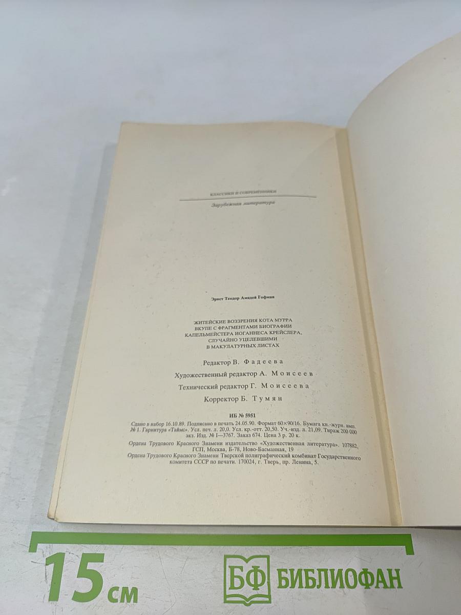 Житейские воззрения кота Мурра