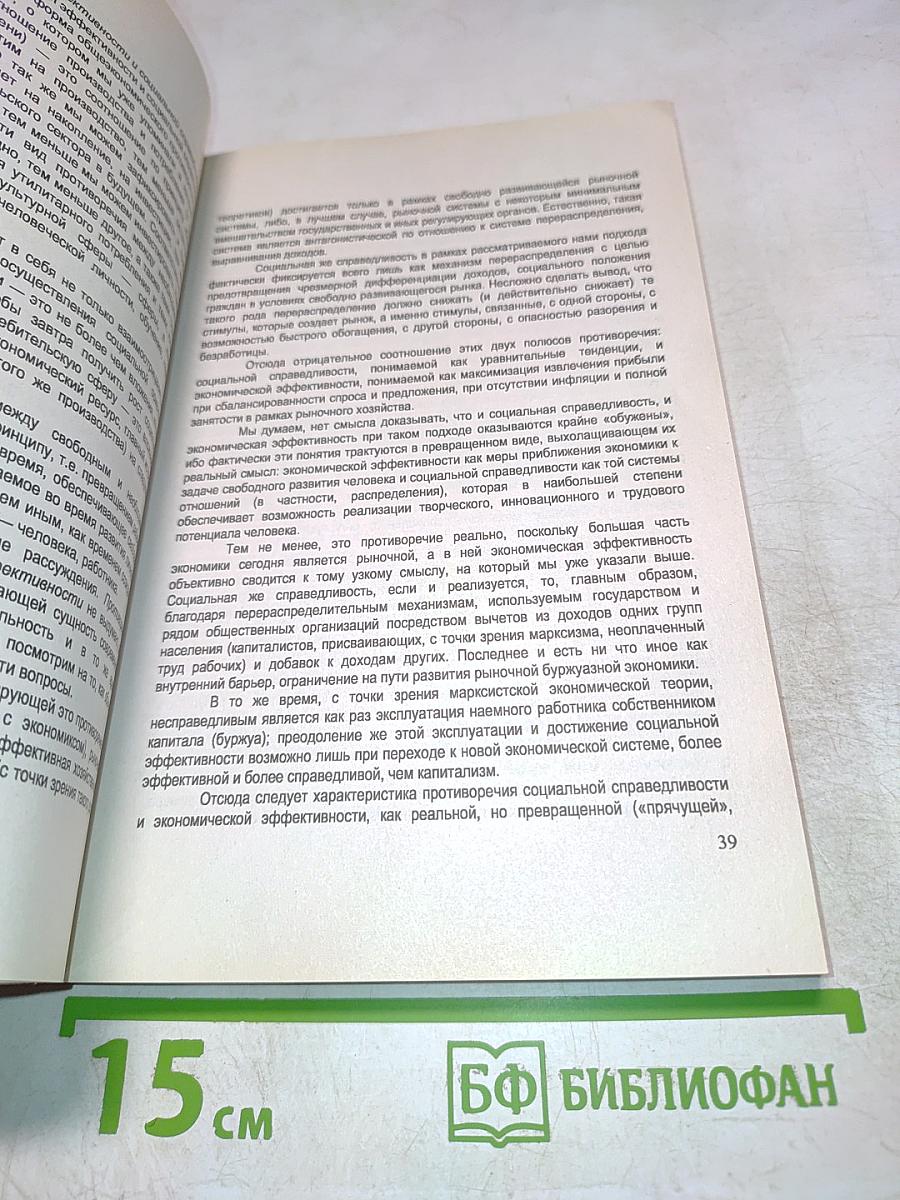 Социальная справедливость и экономическая эффективность: опыт, проблемы, теория