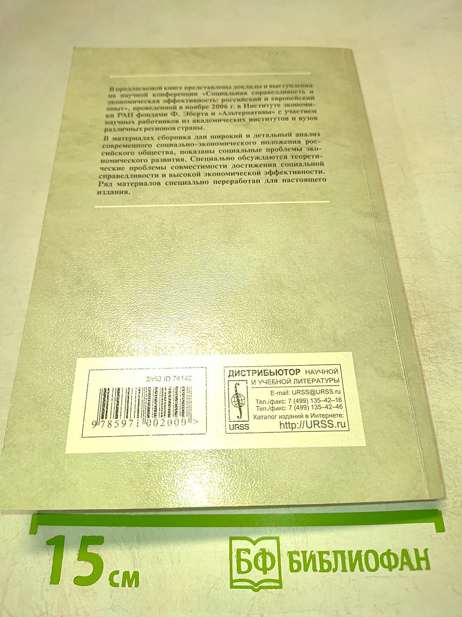 Социальная справедливость и экономическая эффективность: опыт, проблемы, теория