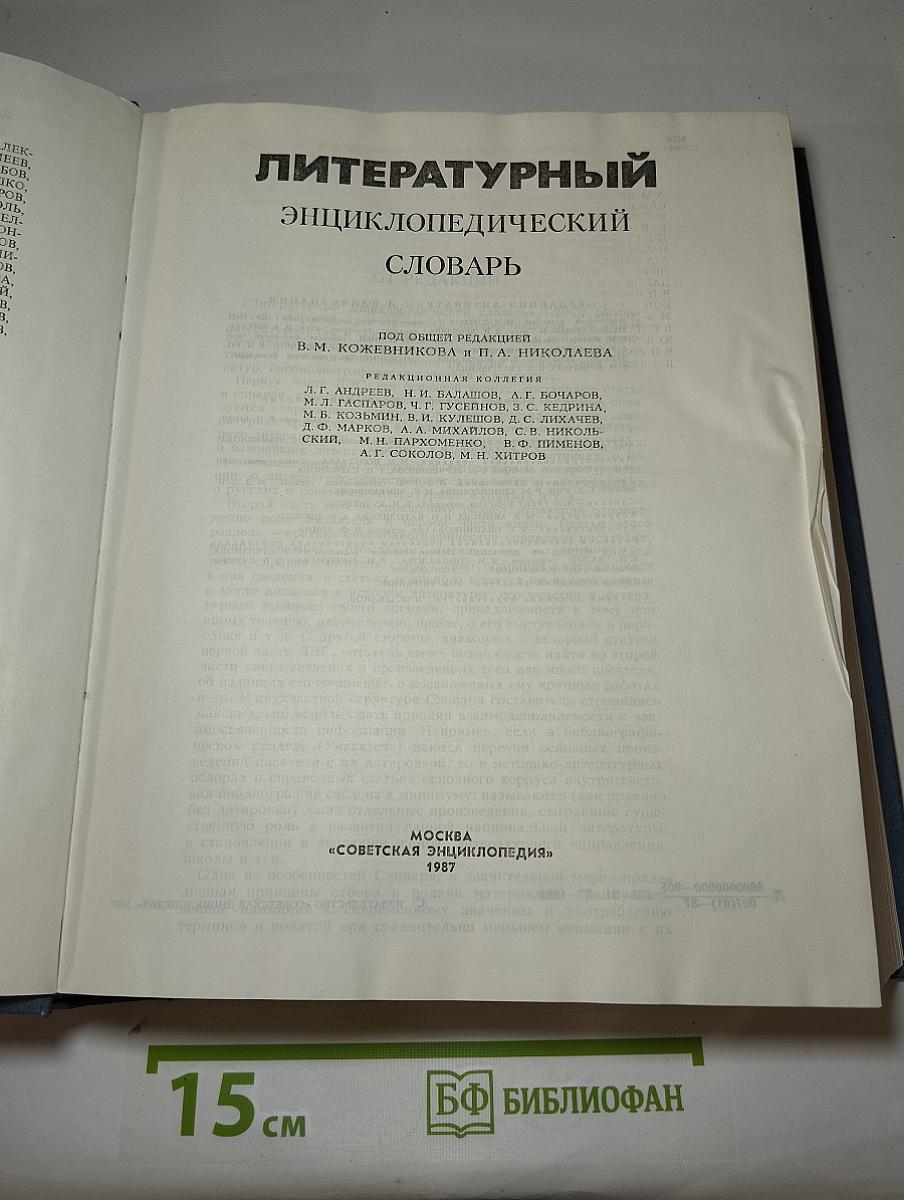 Литературный энциклопедический словарь