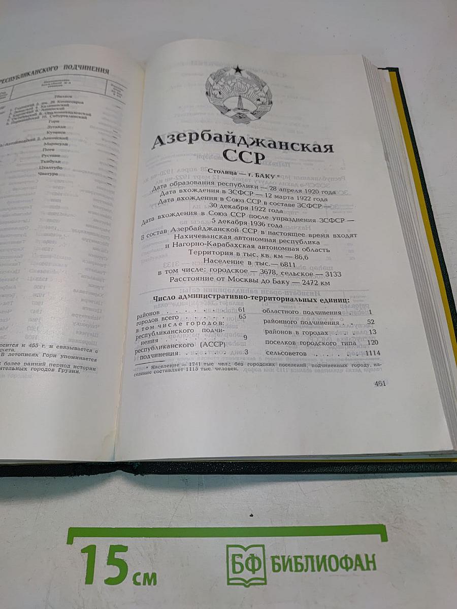 СССР. Административно-территориальное деление союзных республик