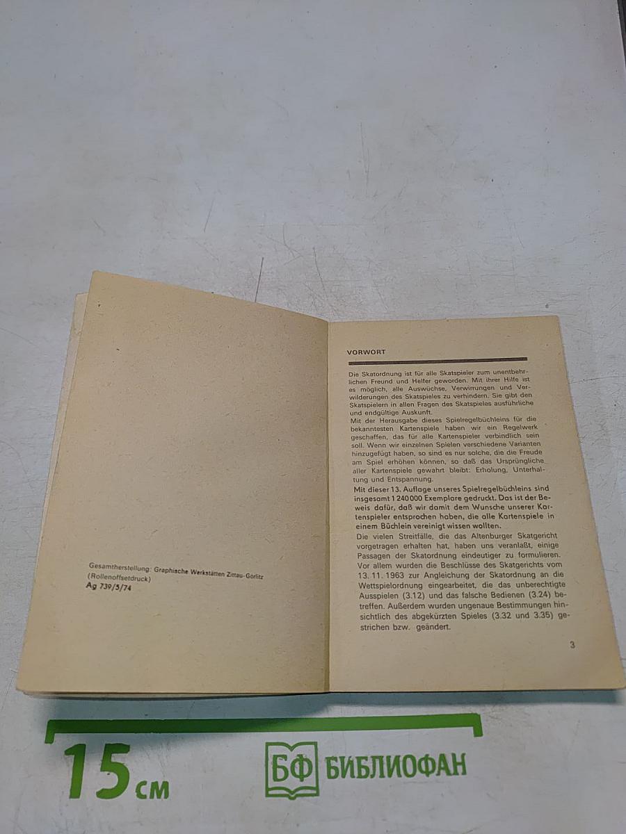Spielregelbüchlein mit Skatordnung