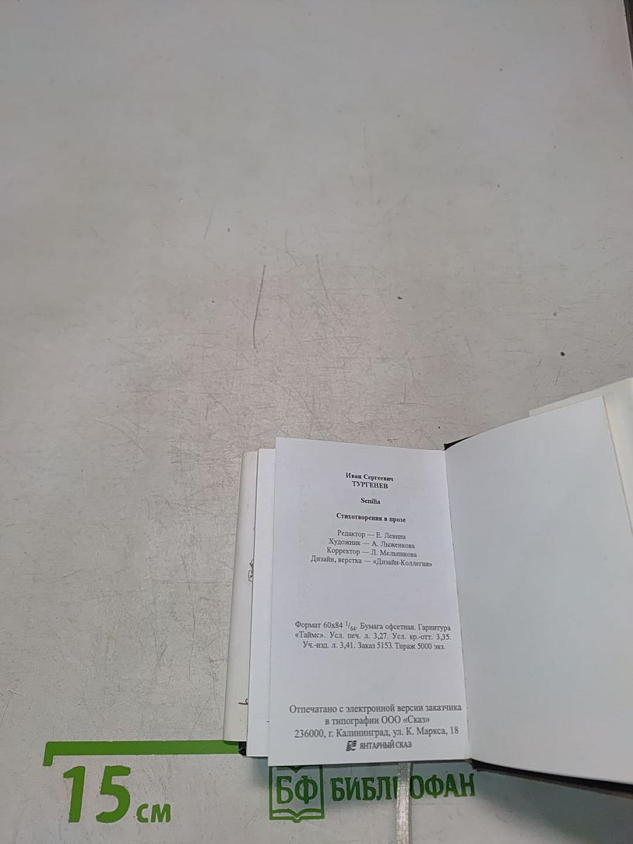 Senilia. Стихотворения в прозе