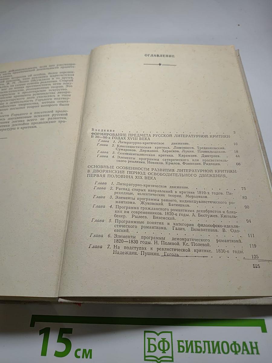 История русской критики XVIII-XIX веков