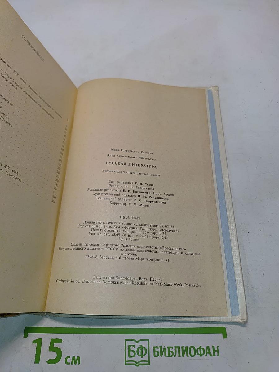 Русская литература. Учебник для 9 класса средней школы. Часть 1