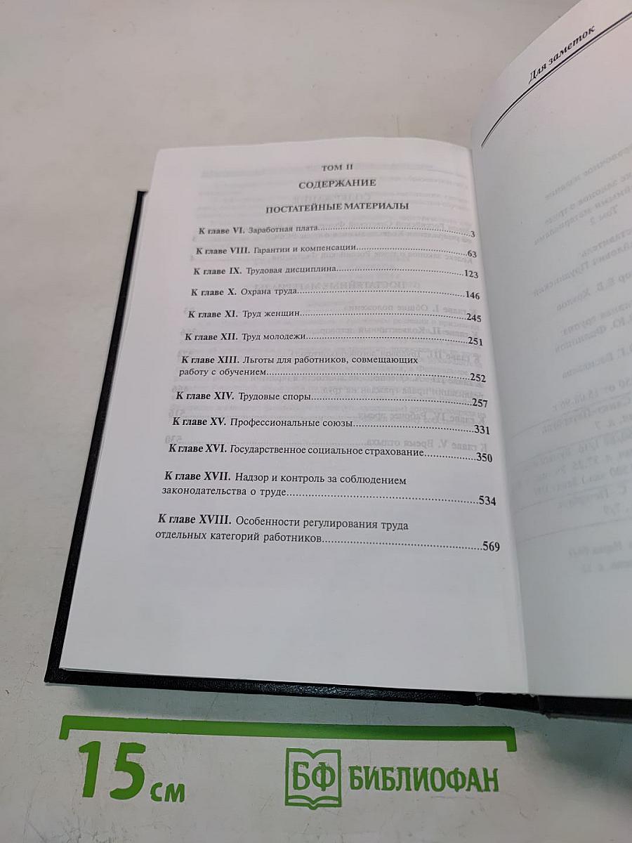 Кодекс законов о труде Российской Федерации. Том 2. С постатейными материалами