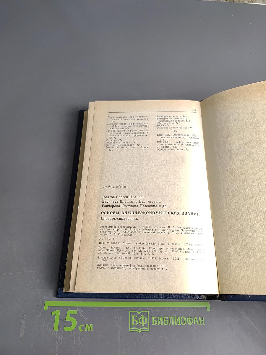 Основы внешнеэкономических знаний. Словарь-справочник