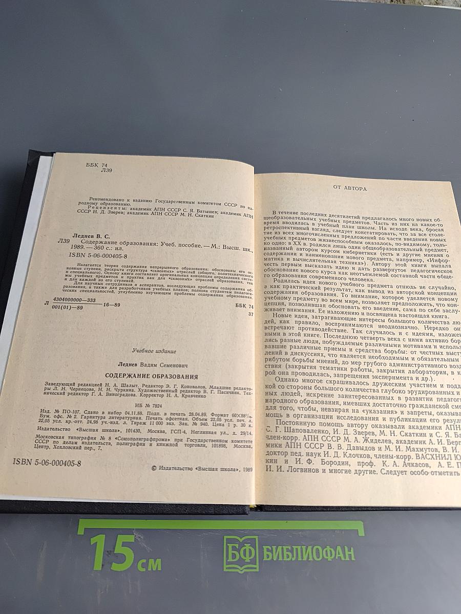 Содержание образования