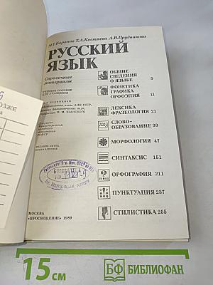 Русский язык. Справочные материалы