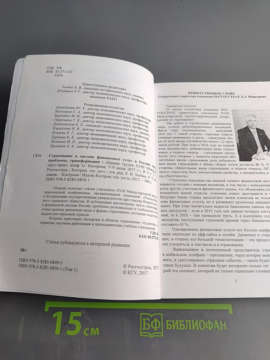 Страхование в системе финансовых услуг в России: место, проблемы, трансформация. Том 1