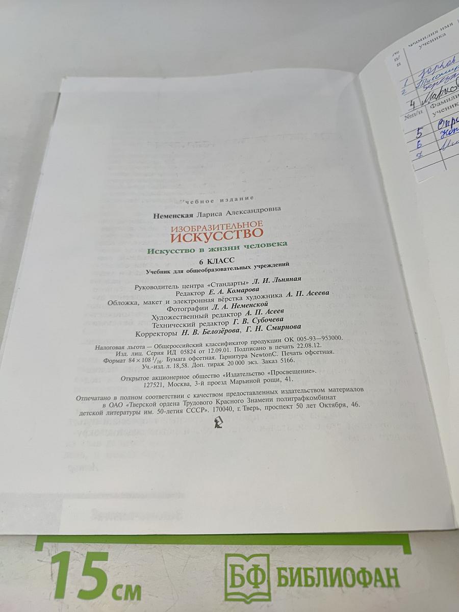 Изобразительное искусство. Искусство в жизни человека. 6 класс