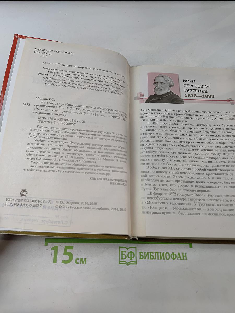 Литература. 8 класс. Часть II