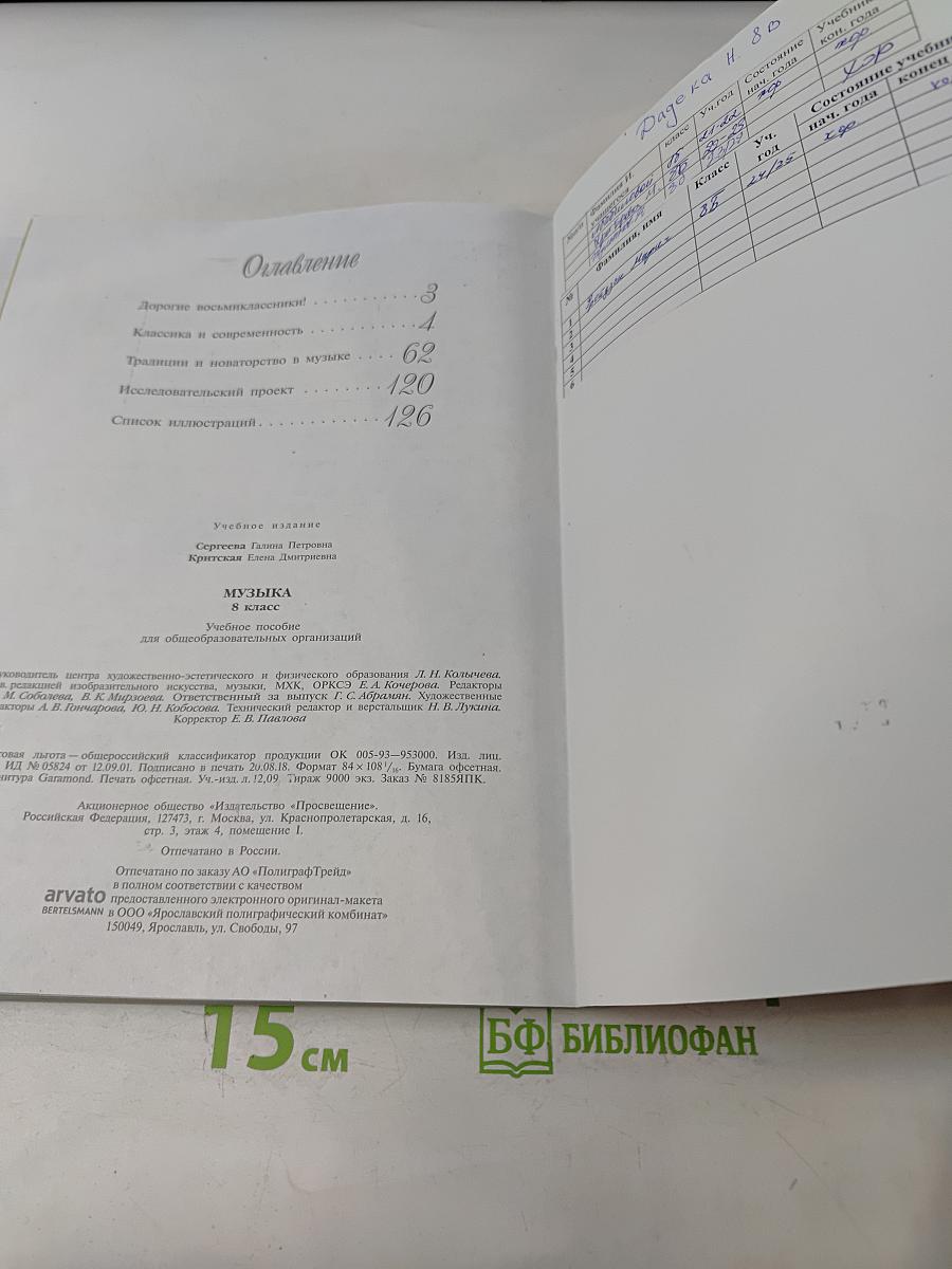 Музыка 8 класс