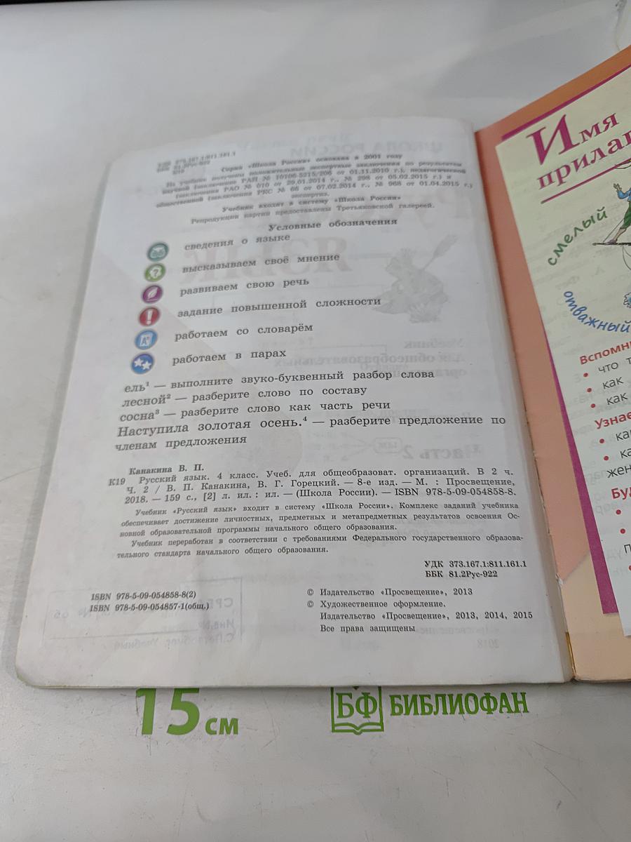 Русский язык. Учебник для общеобразовательных организаций. 4 класс. В двух частях. Часть 2