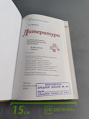 Литература. 8 класс. Часть II