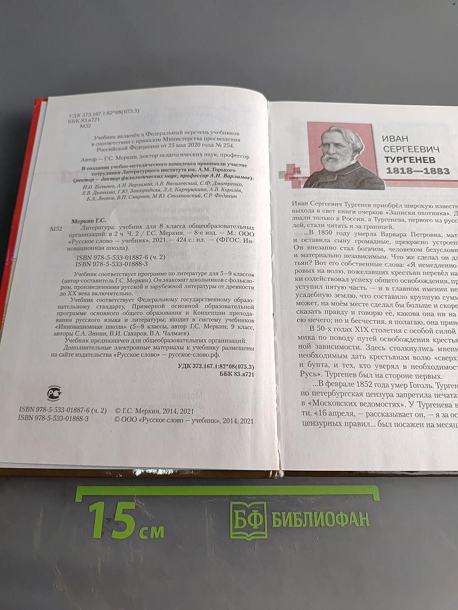 Литература. 8 класс. Часть II