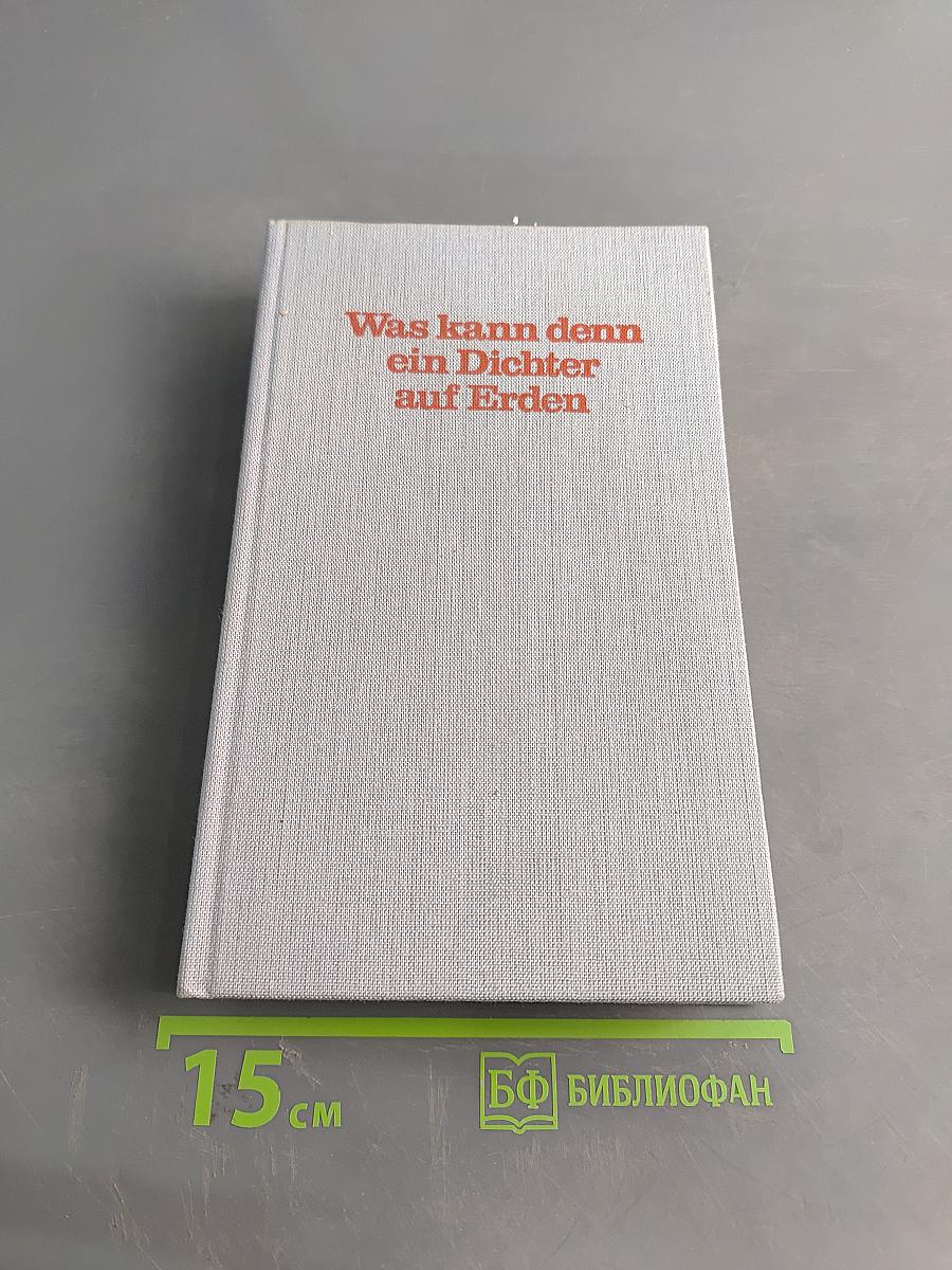 Was kann denn ein Dichter auf Erden