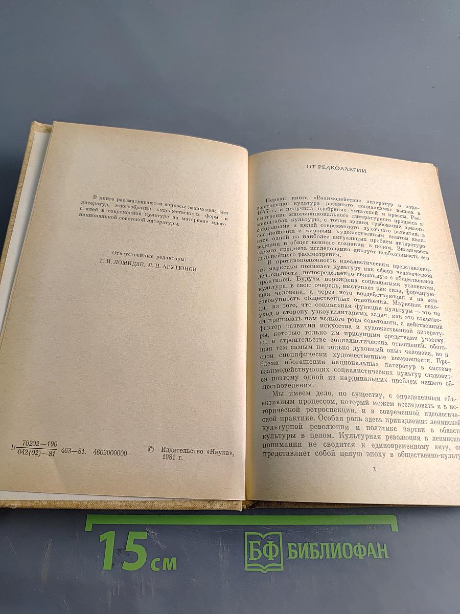 Взаимодействие литератур и художественная культура развитого социализма