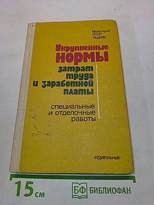 Укрупненные нормы затрат труда и заработной платы: Специальные и отделочные работы
