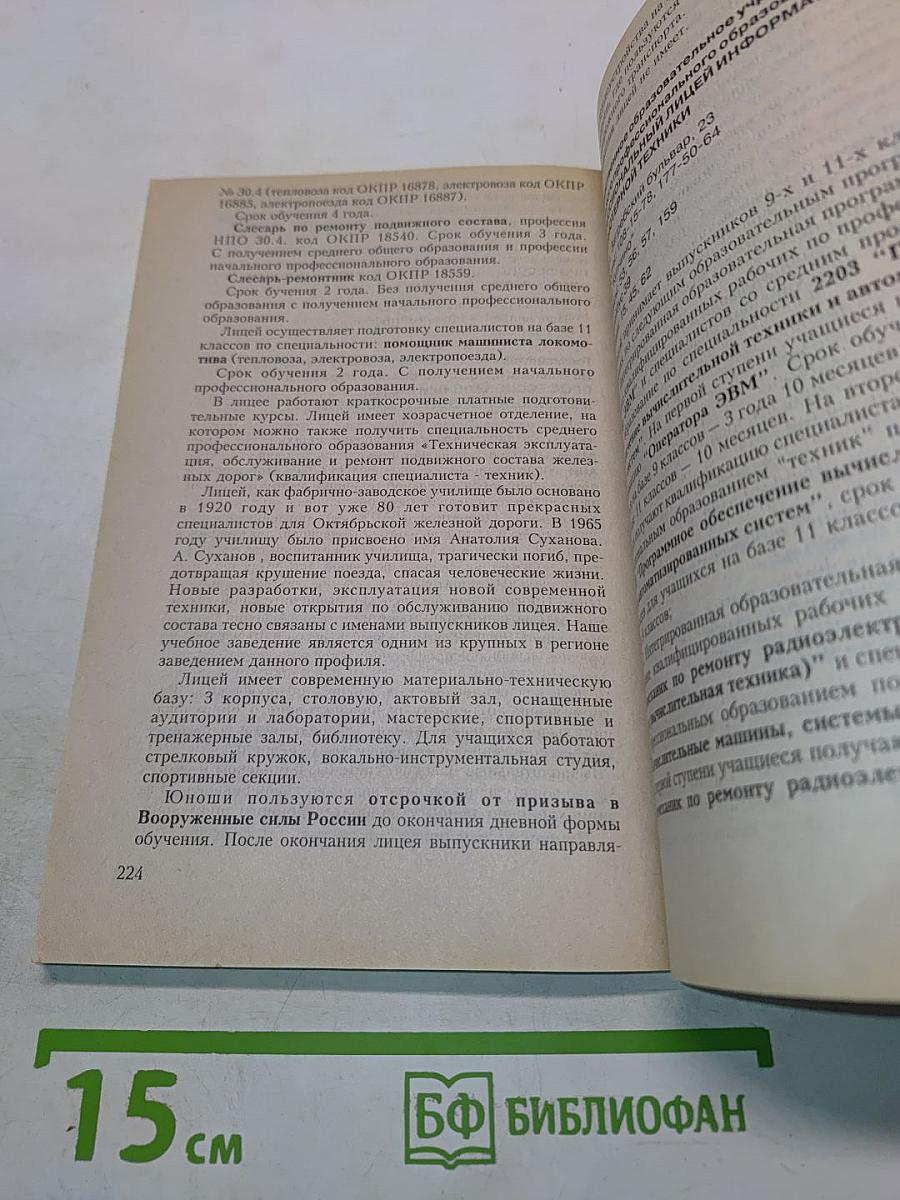 Колледжи, техникумы, училища, профессиональные лицеи Санкт-Петербурга 2003/2004