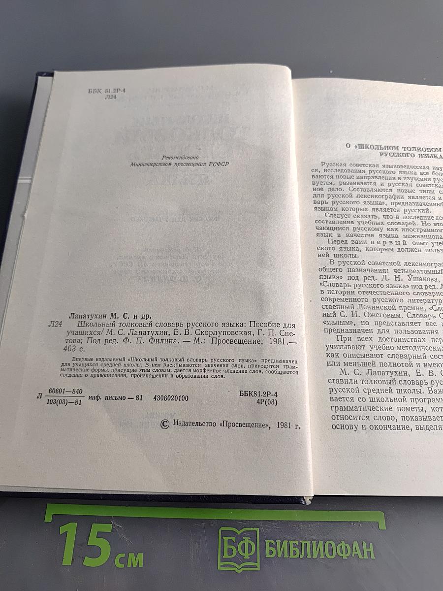 Школьный толковый словарь русского языка