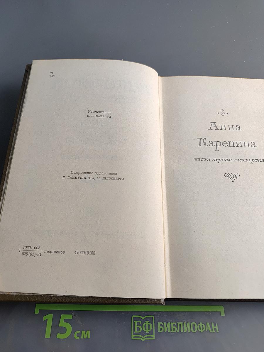 Анна Каренина. Том восьмой. Роман в восьми частях. Части первая - четвертая
