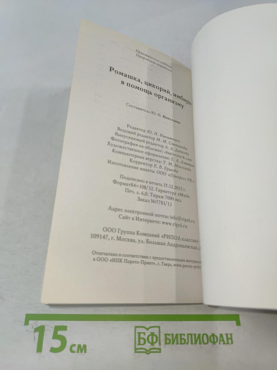 Ромашка, цикорий, имбирь в помощь организму