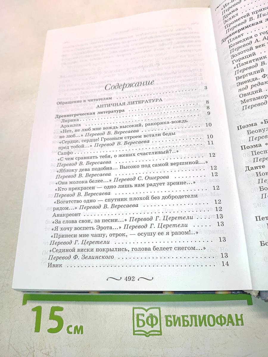 Зарубежная литература 8-9 классы